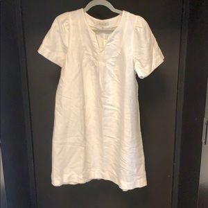 MADEWELL Popover Pure White Denim Swing Dress